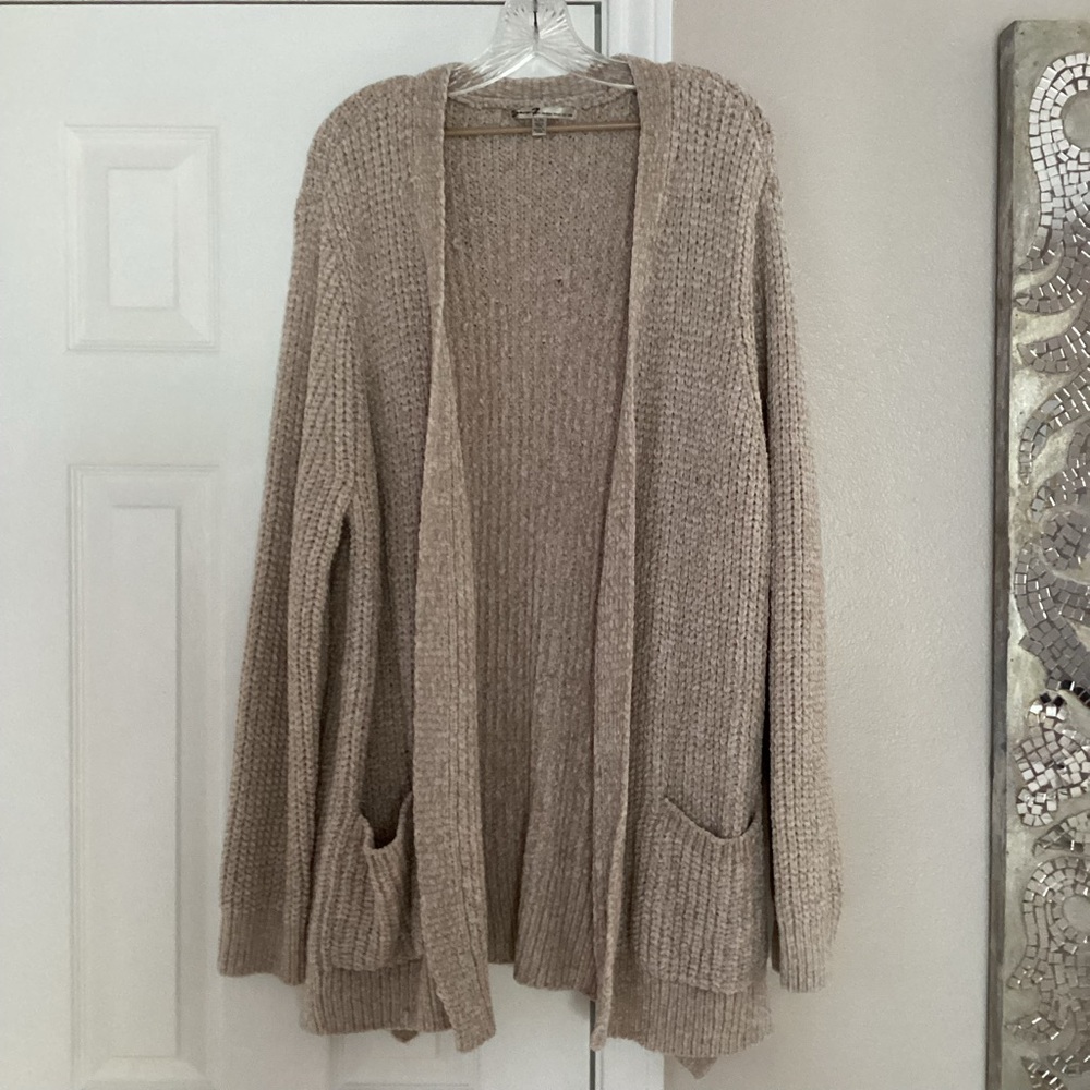Seven7 Cream Chunky Knit Cardigan Sweater